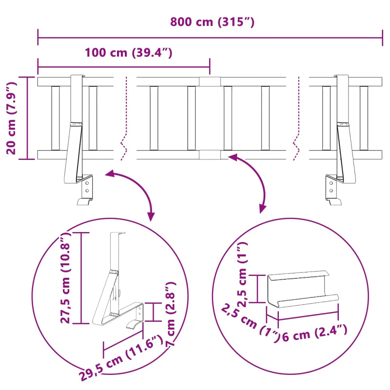 Stogo sniego sargas Raudona 800 x 29,5 x 34,5 cm Plienas