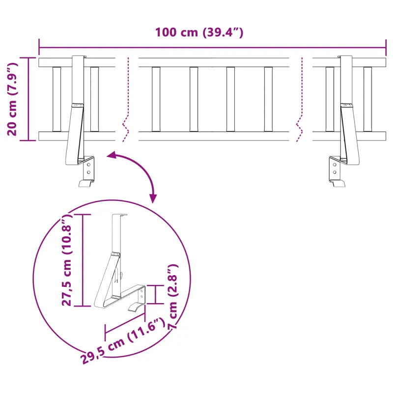 Stogo sniego sargas Juoda 100 x 29,5 x 34,5 cm Plienas