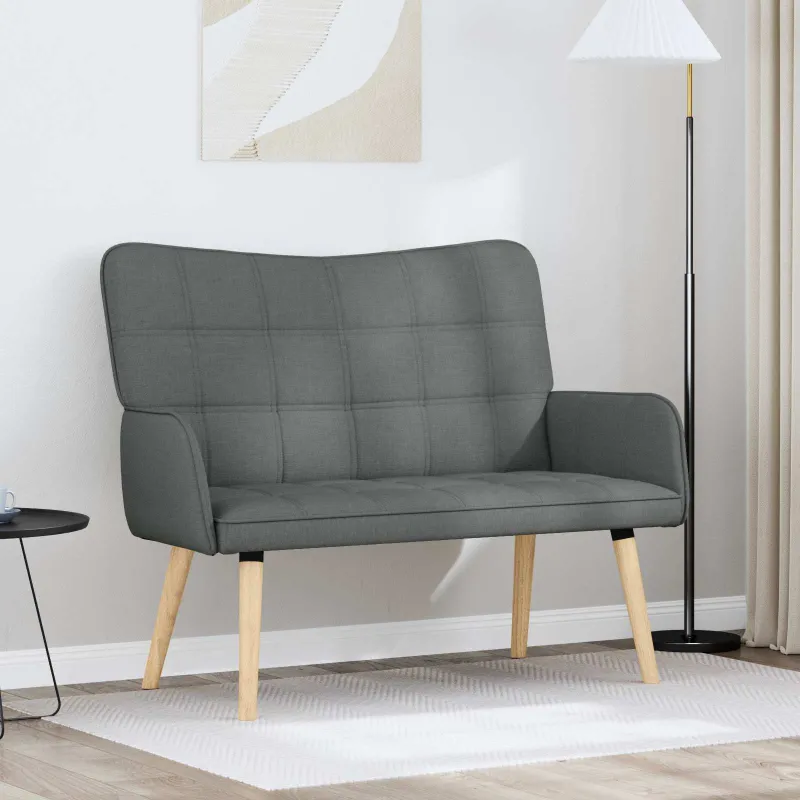 Dvitaškė sofa Tamsiai pilka 115 x 61 x 87 cm Audinys