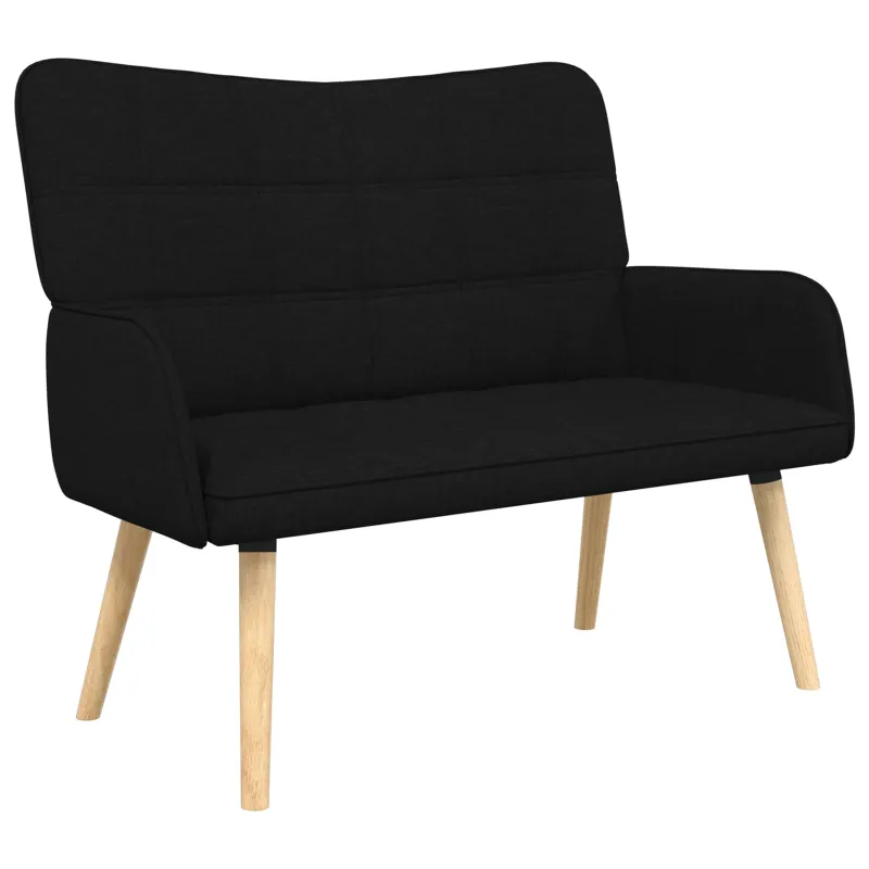 Dvitaškė sofa Juoda 115 x 61 x 87 cm Audinys
