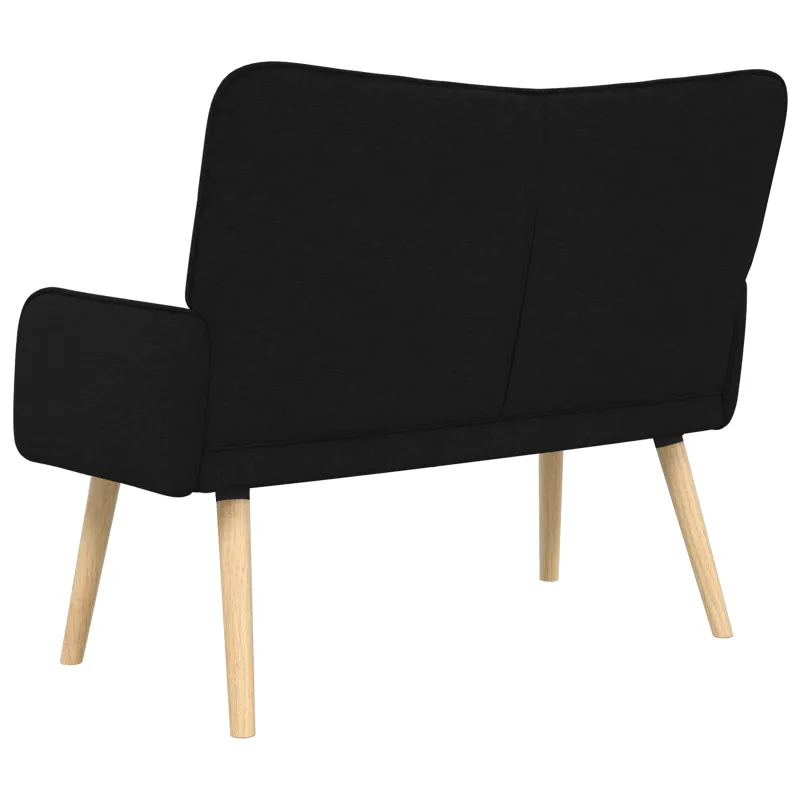 Dvitaškė sofa Juoda 115 x 61 x 87 cm Audinys