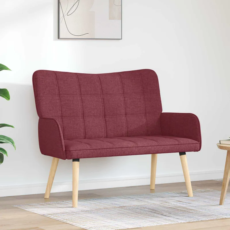 Dvitaškė sofa Vyno raudona 115 x 61 x 87 cm Audinys