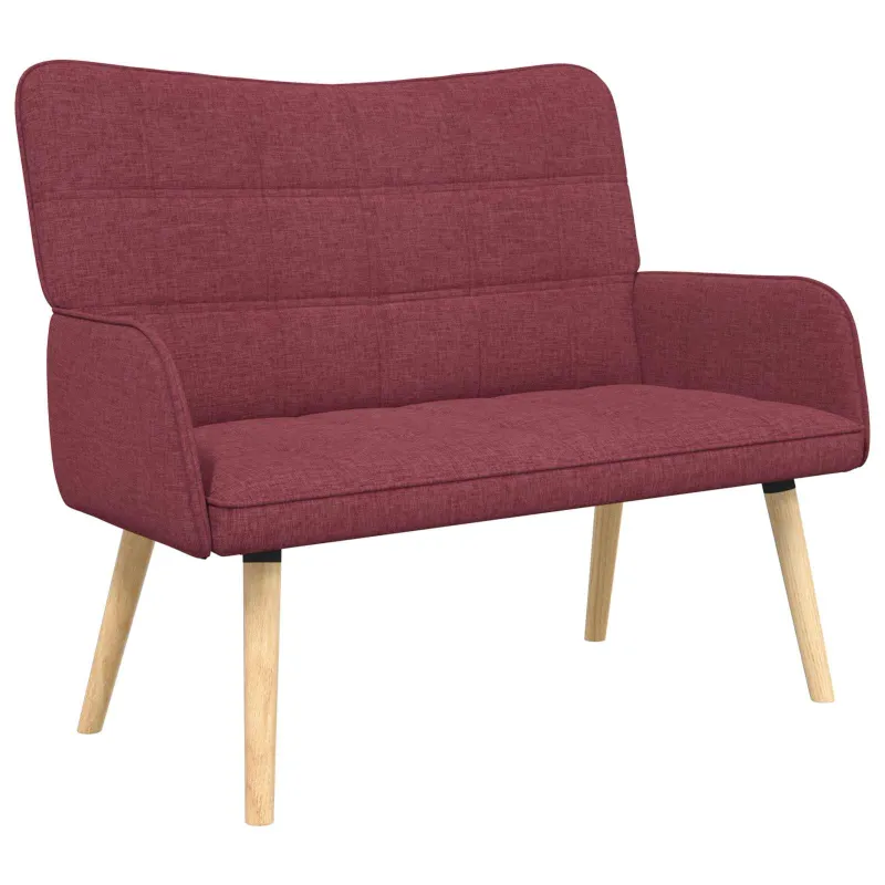 Dvitaškė sofa Vyno raudona 115 x 61 x 87 cm Audinys