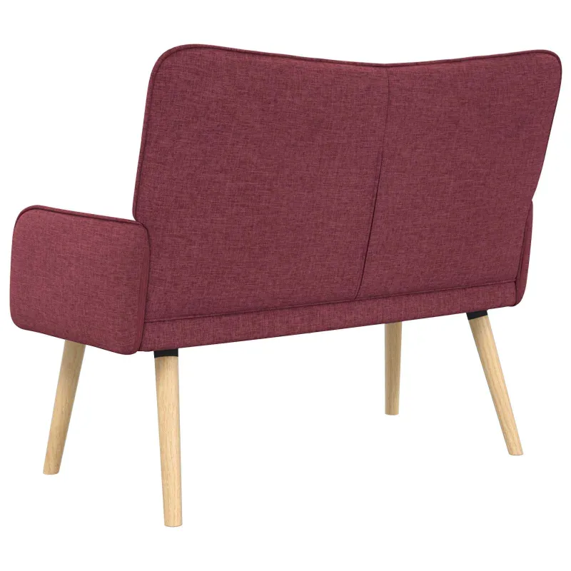 Dvitaškė sofa Vyno raudona 115 x 61 x 87 cm Audinys