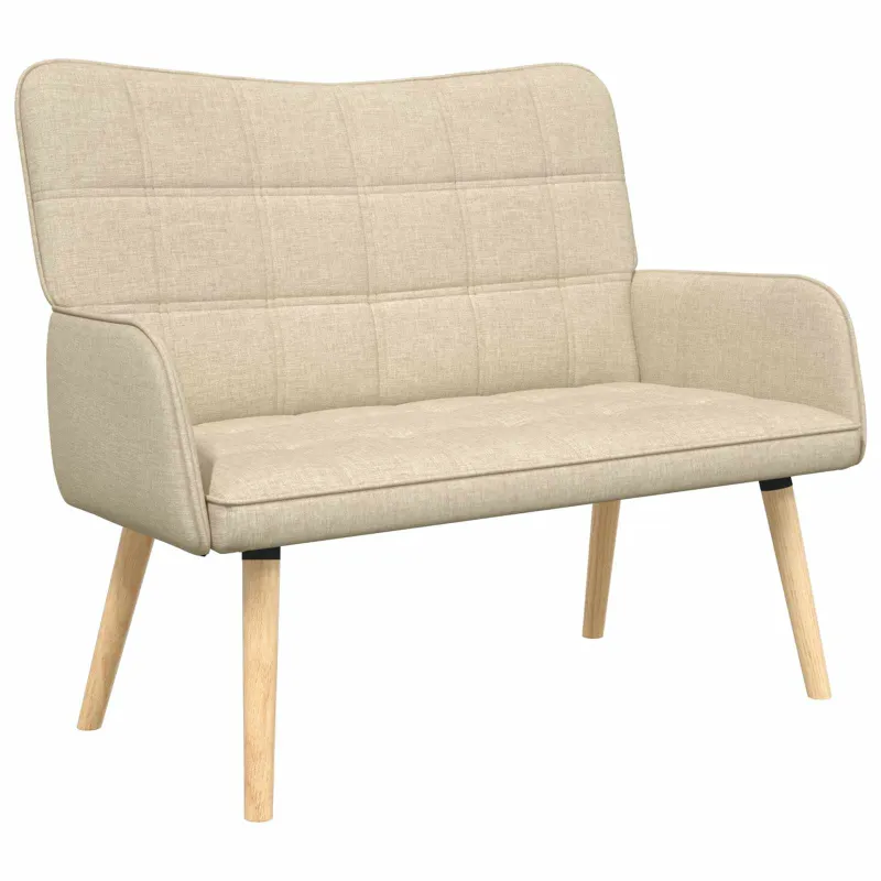 Dvitaškė sofa Kreminė 115 x 61 x 87 cm Audinys