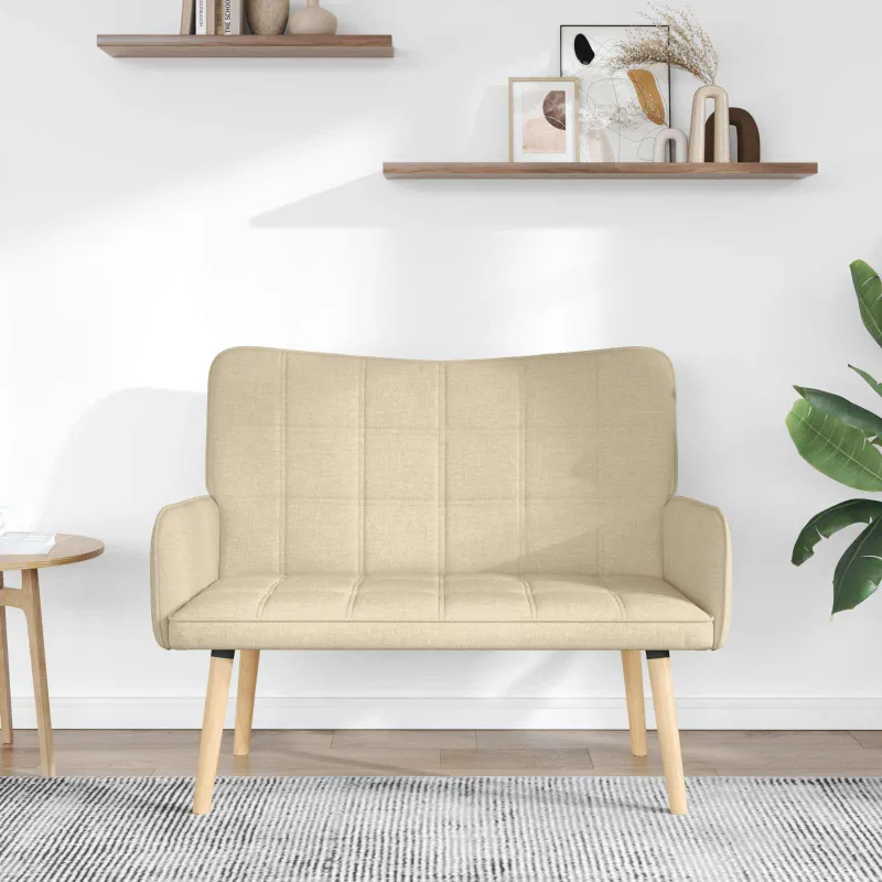 Dvitaškė sofa Kreminė 115 x 61 x 87 cm Audinys