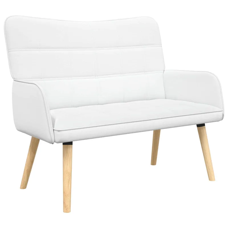 Dvitaškė sofa Balta 115 x 61 x 87 cm Audinys