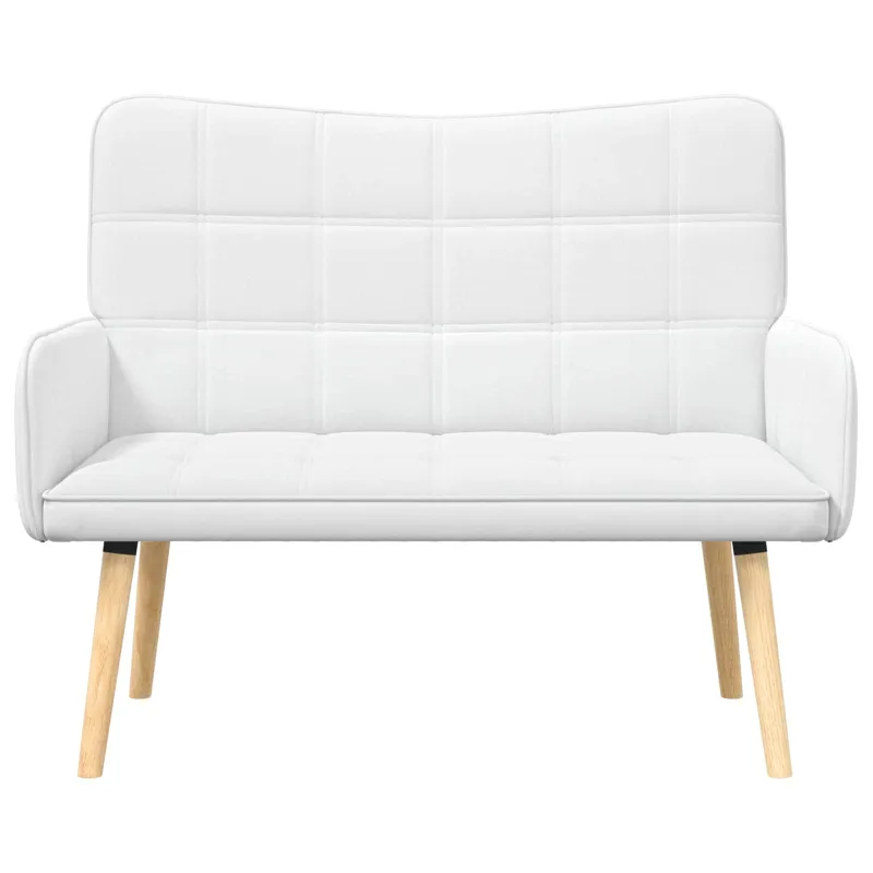 Dvitaškė sofa Balta 115 x 61 x 87 cm Audinys