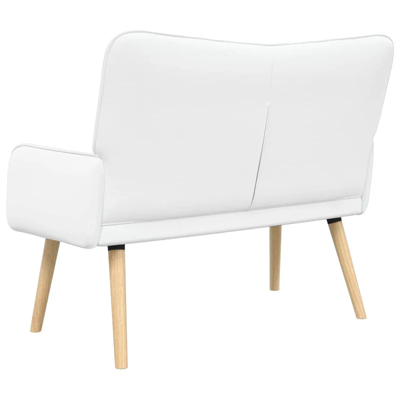 Dvitaškė sofa Balta 115 x 61 x 87 cm Audinys