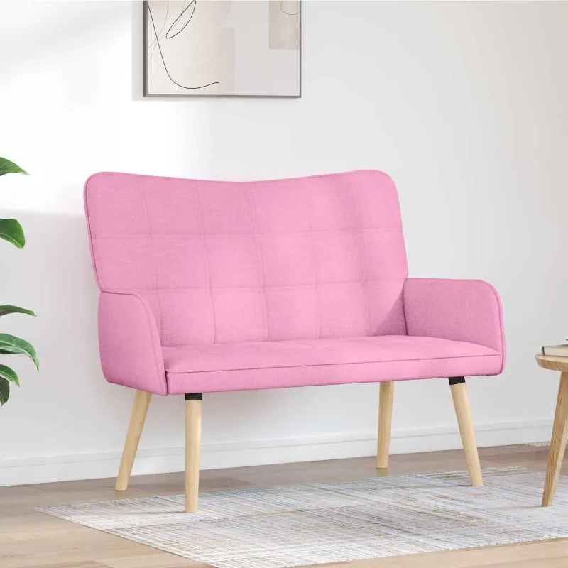 Dvitaškė sofa Rožinė 115 x 61 x 87 cm Audinys