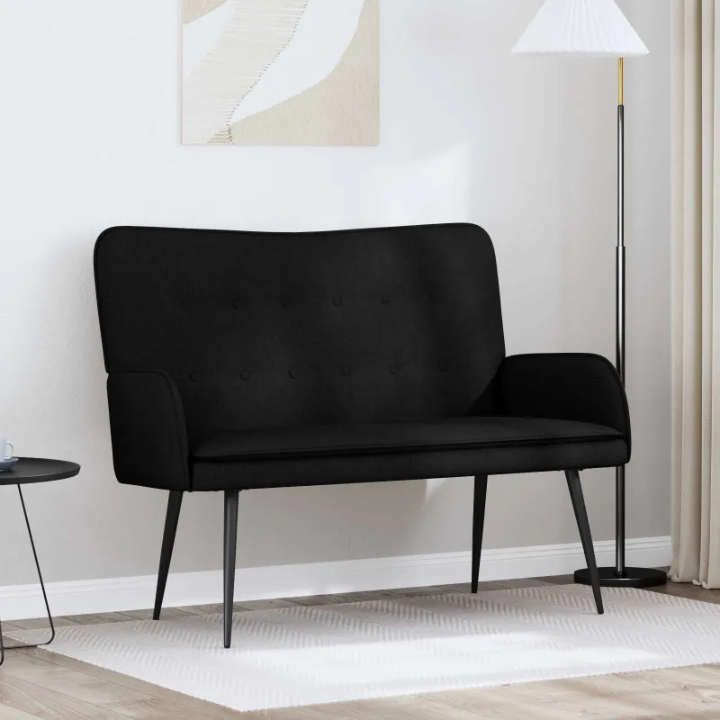 Dvitaškė sofa Juoda 115 x 61 x 87 cm Audinys