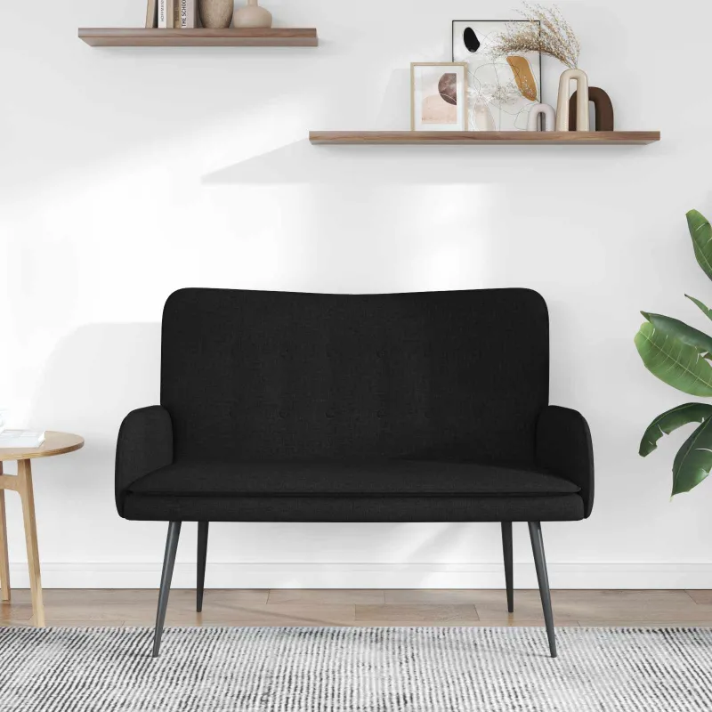 Dvitaškė sofa Juoda 115 x 61 x 87 cm Audinys