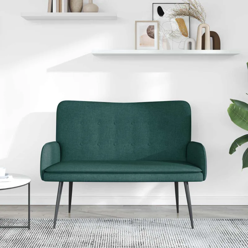 Dvitaškė sofa Tamsiai žalia 115 x 61 x 87 cm Audinys