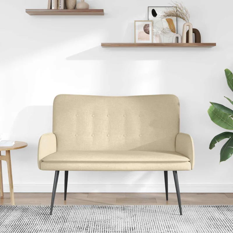 Dvitaškė sofa Kreminė 115 x 61 x 87 cm Audinys