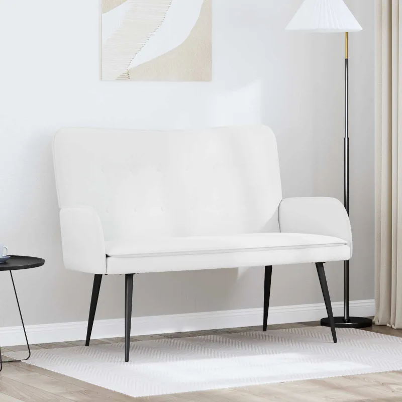 Dvitaškė sofa Balta 115 x 61 x 87 cm Audinys