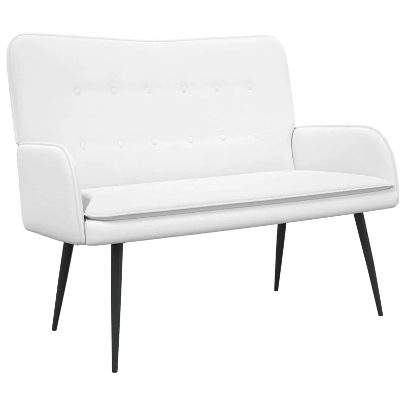 Dvitaškė sofa Balta 115 x 61 x 87 cm Audinys