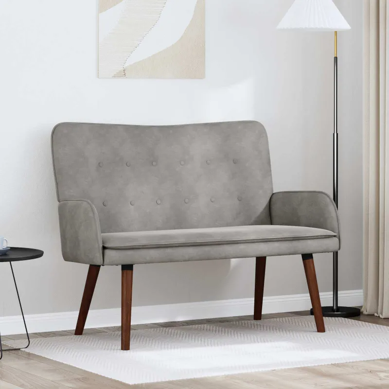 Dvitaškė sofa Šviesiai pilka 115 x 61 x 87 cm Aksomas