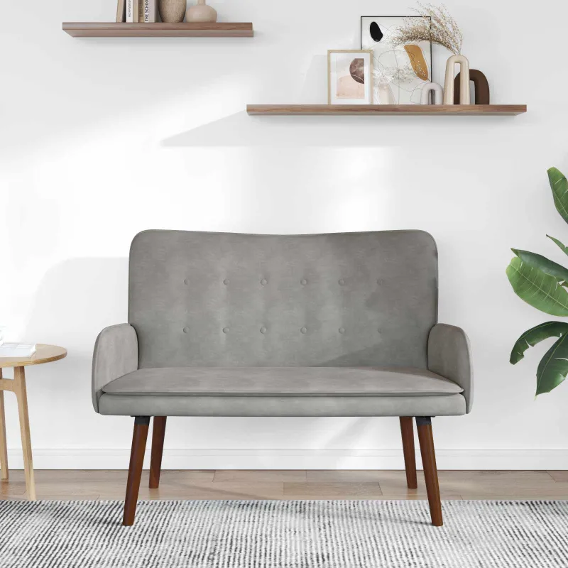 Dvitaškė sofa Šviesiai pilka 115 x 61 x 87 cm Aksomas