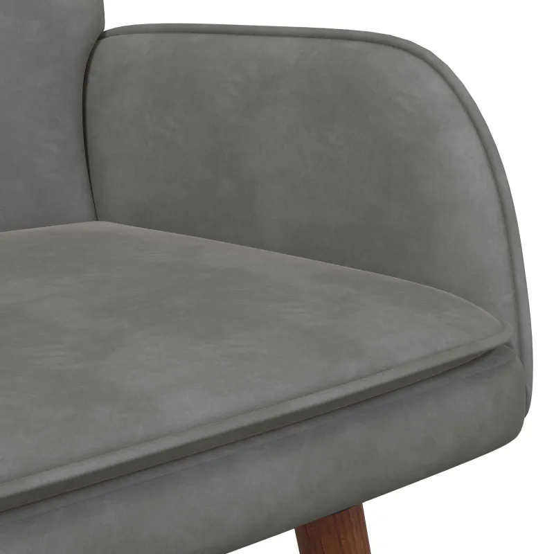 Dvitaškė sofa Tamsiai pilka 115 x 61 x 87 cm Aksomas