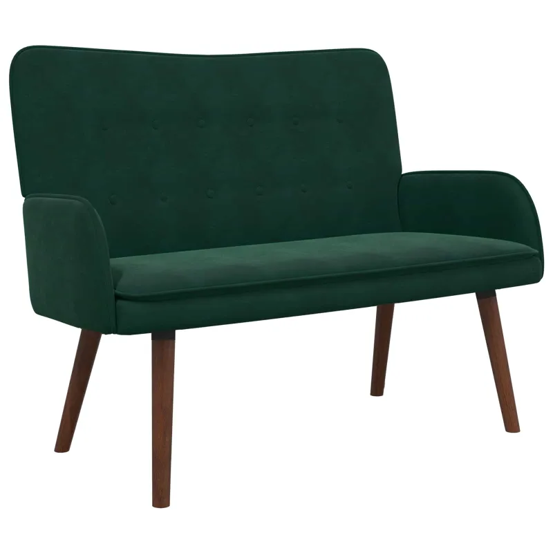 Dvitaškė sofa Tamsiai žalia 115 x 61 x 87 cm Aksomas