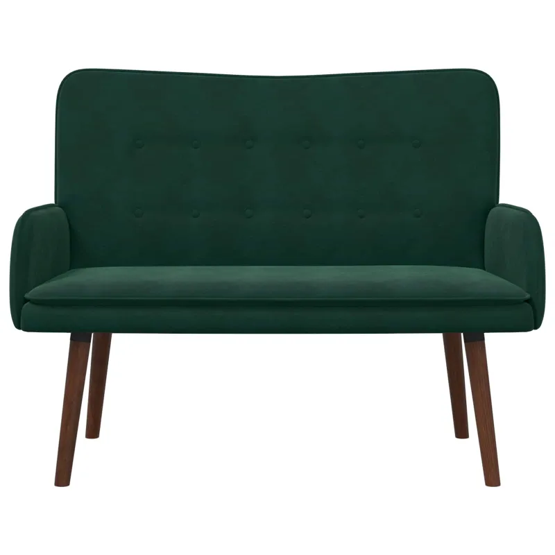 Dvitaškė sofa Tamsiai žalia 115 x 61 x 87 cm Aksomas