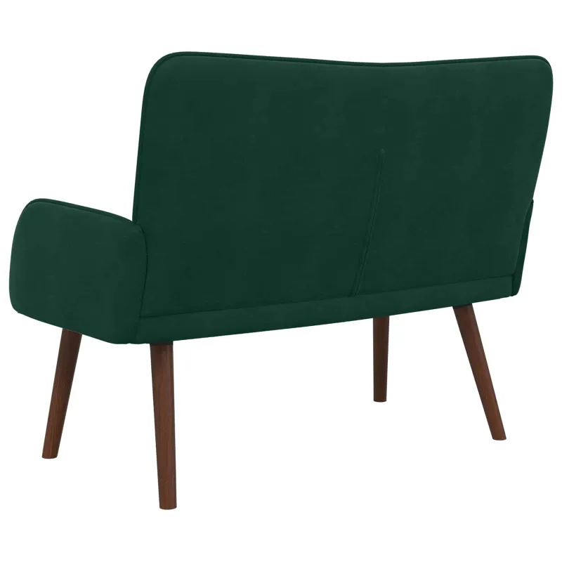 Dvitaškė sofa Tamsiai žalia 115 x 61 x 87 cm Aksomas