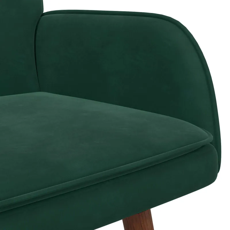 Dvitaškė sofa Tamsiai žalia 115 x 61 x 87 cm Aksomas