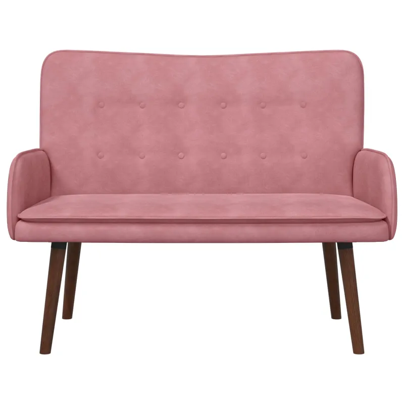 Dvitaškė sofa Rožinė 115 x 61 x 87 cm Aksomas