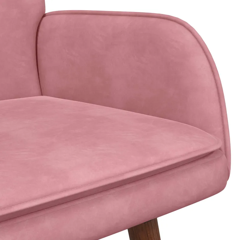 Dvitaškė sofa Rožinė 115 x 61 x 87 cm Aksomas
