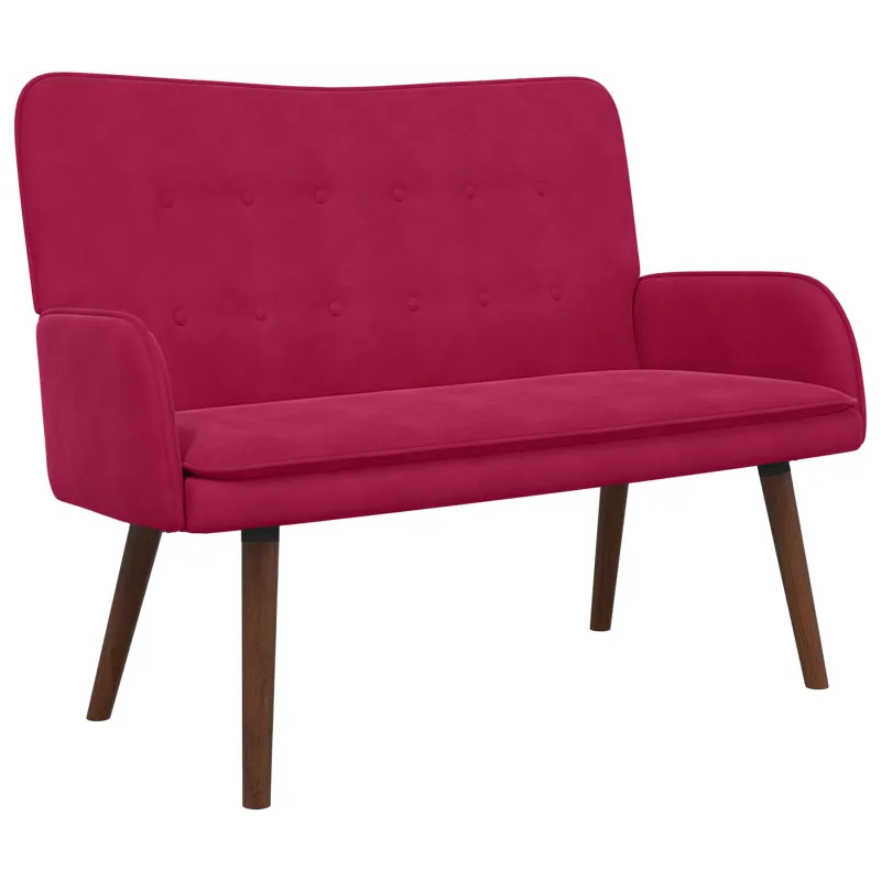 Dvitaškė sofa Vyno raudona 115 x 61 x 87 cm Aksomas