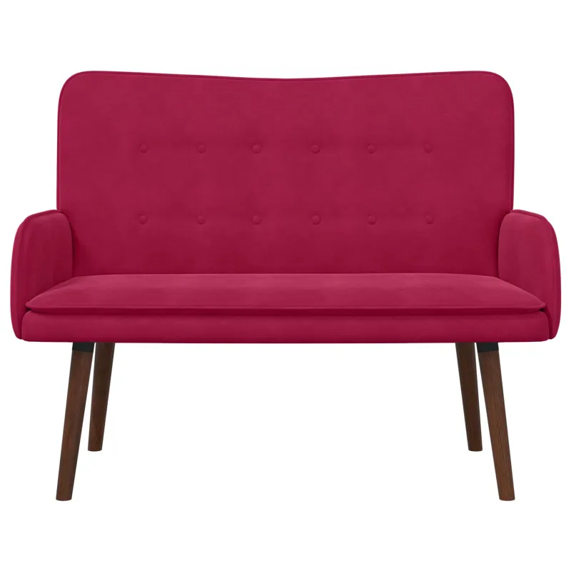 Dvitaškė sofa Vyno raudona 115 x 61 x 87 cm Aksomas