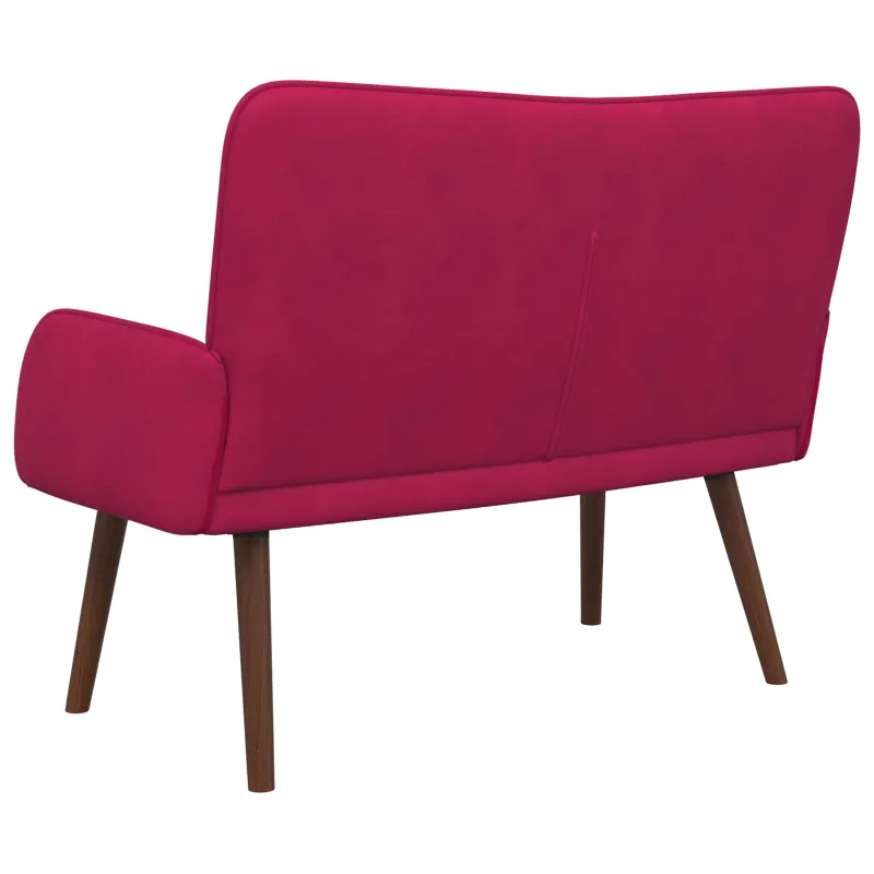 Dvitaškė sofa Vyno raudona 115 x 61 x 87 cm Aksomas
