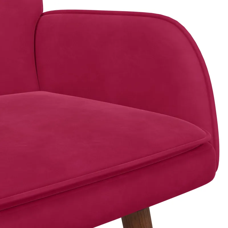 Dvitaškė sofa Vyno raudona 115 x 61 x 87 cm Aksomas
