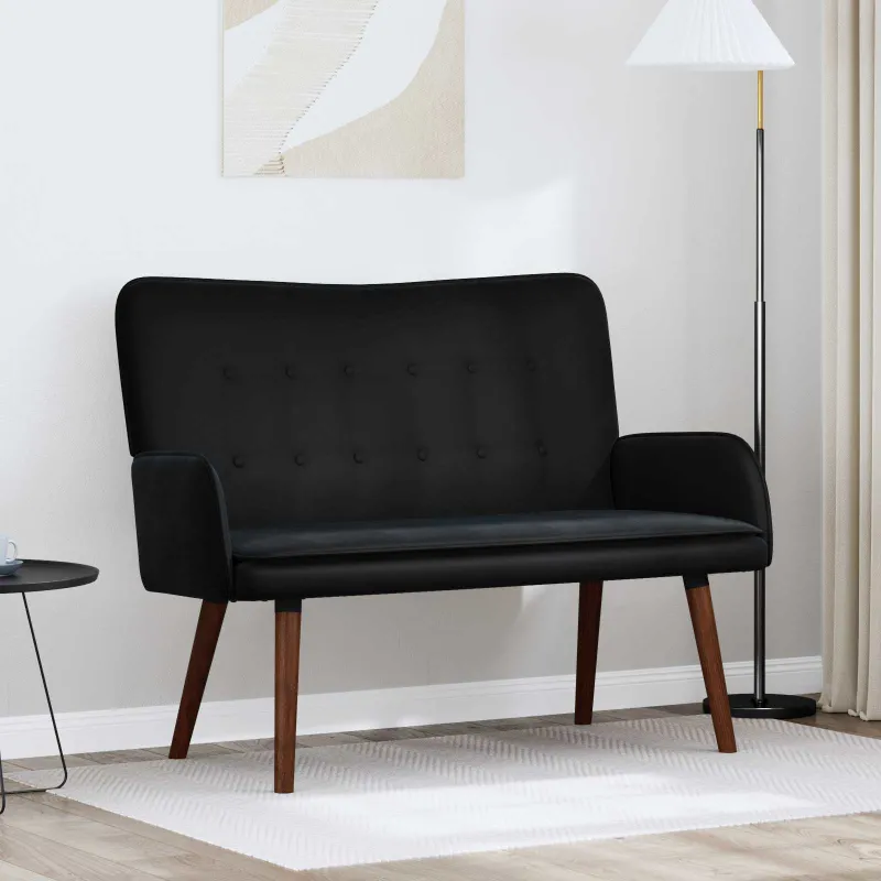 Dvitaškė sofa Juoda 115 x 61 x 87 cm Aksomas