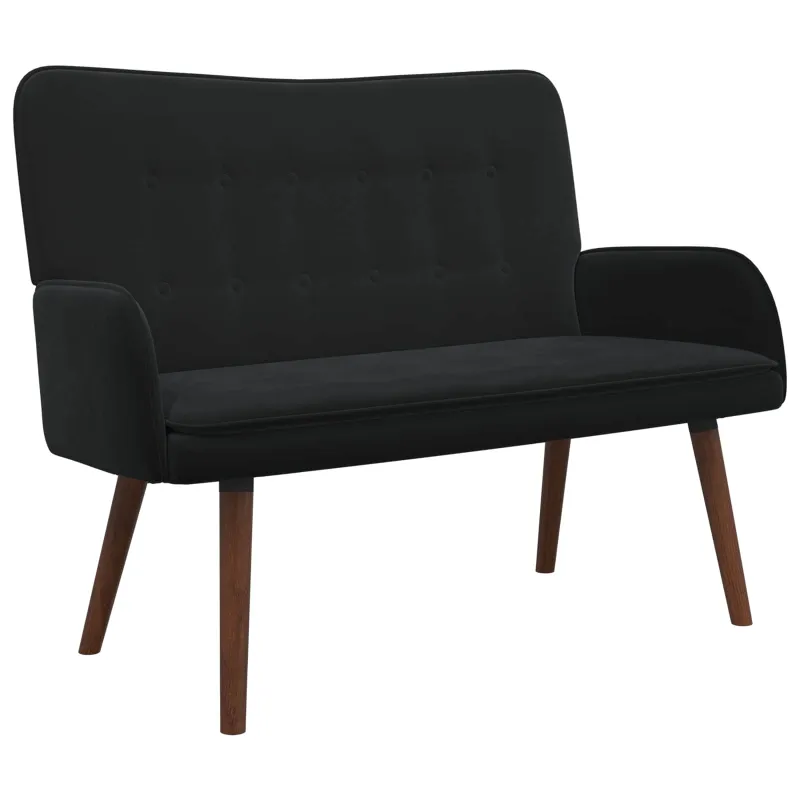 Dvitaškė sofa Juoda 115 x 61 x 87 cm Aksomas