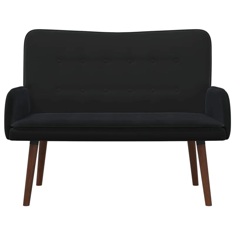 Dvitaškė sofa Juoda 115 x 61 x 87 cm Aksomas