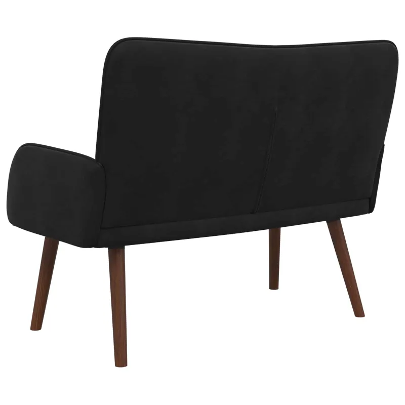 Dvitaškė sofa Juoda 115 x 61 x 87 cm Aksomas