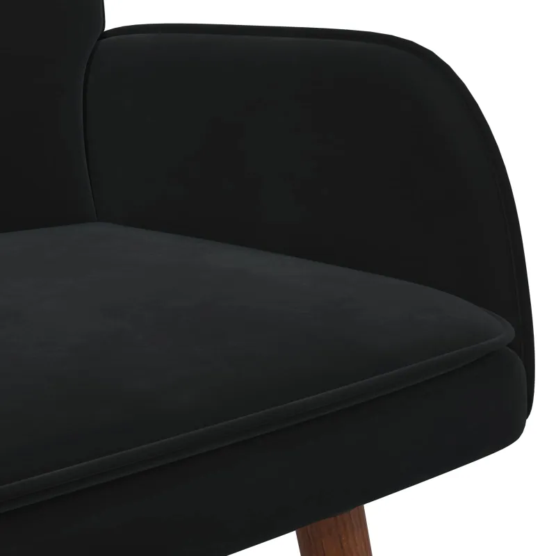 Dvitaškė sofa Juoda 115 x 61 x 87 cm Aksomas