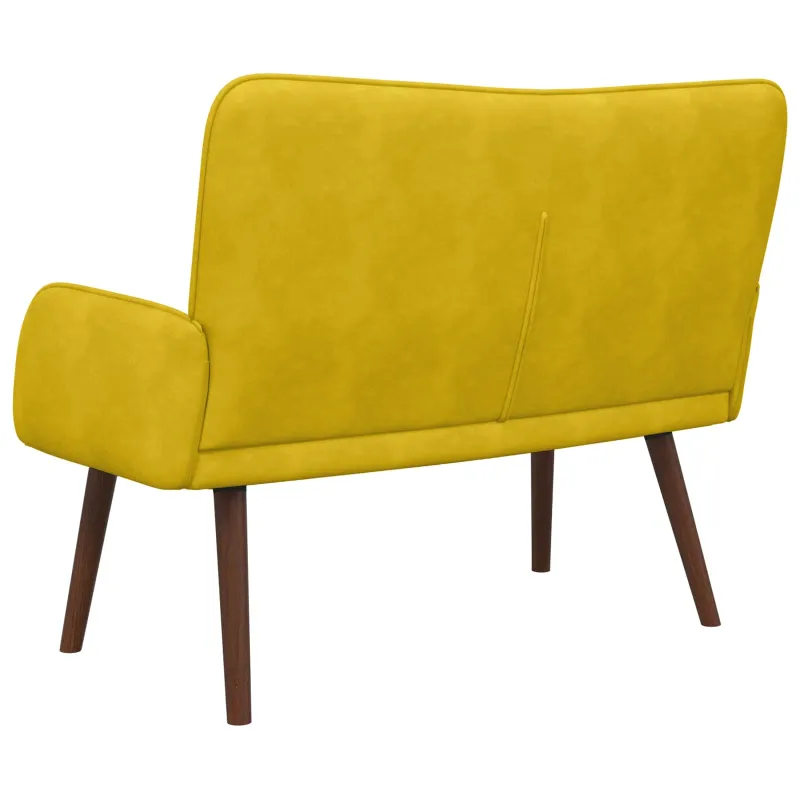 Dvitaškė sofa Geltona 115 x 61 x 87 cm Aksomas