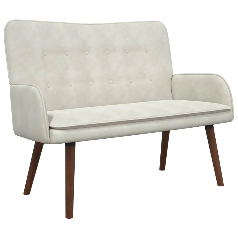 Dvitaškė sofa Kreminė 115 x 61 x 87 cm Aksomas