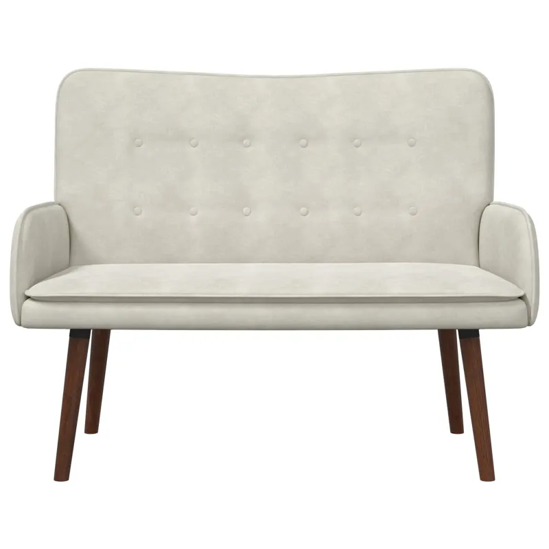Dvitaškė sofa Kreminė 115 x 61 x 87 cm Aksomas