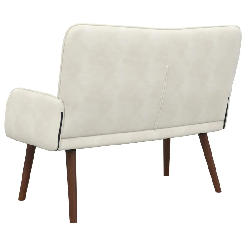 Dvitaškė sofa Kreminė 115 x 61 x 87 cm Aksomas