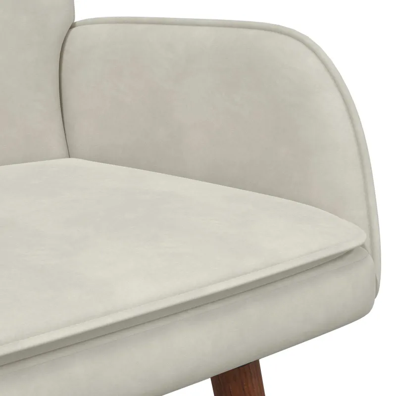 Dvitaškė sofa Kreminė 115 x 61 x 87 cm Aksomas