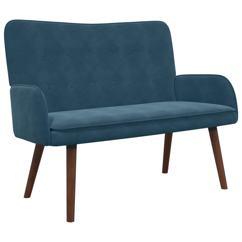 Dvitaškė sofa Mėlyna 115 x 61 x 87 cm Aksomas
