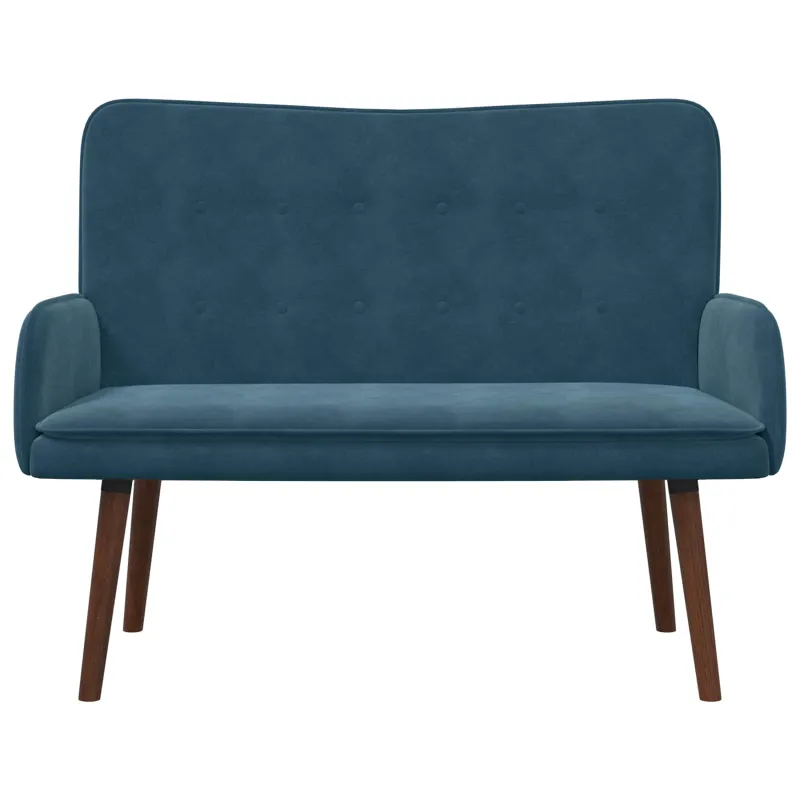 Dvitaškė sofa Mėlyna 115 x 61 x 87 cm Aksomas