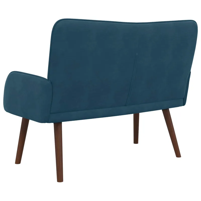 Dvitaškė sofa Mėlyna 115 x 61 x 87 cm Aksomas