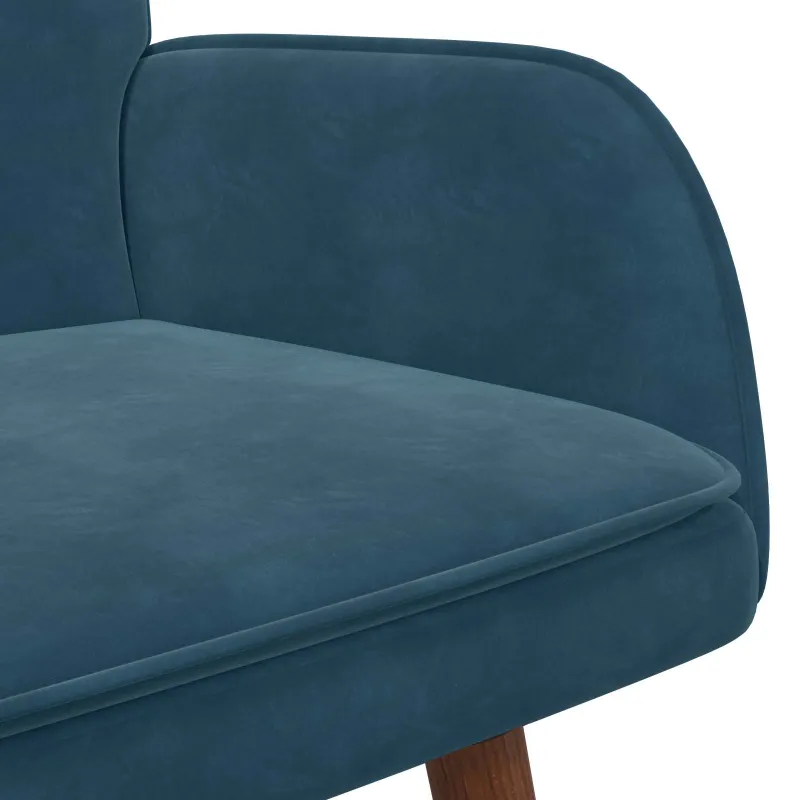 Dvitaškė sofa Mėlyna 115 x 61 x 87 cm Aksomas