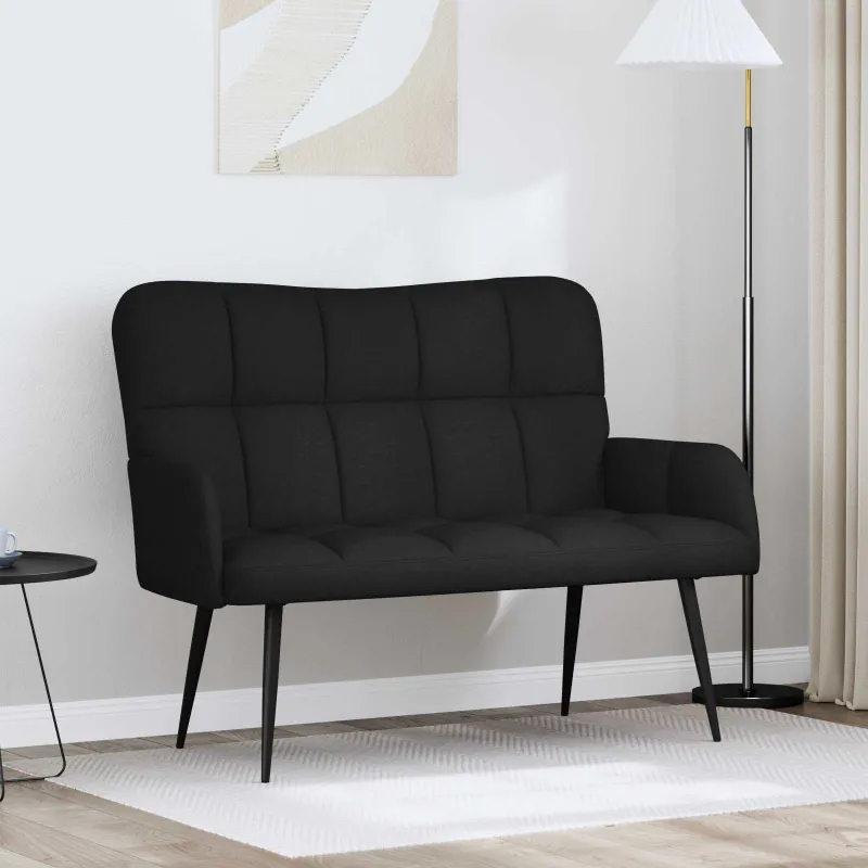 Dvitaškė sofa Juoda 115 x 61 x 87 cm Audinys