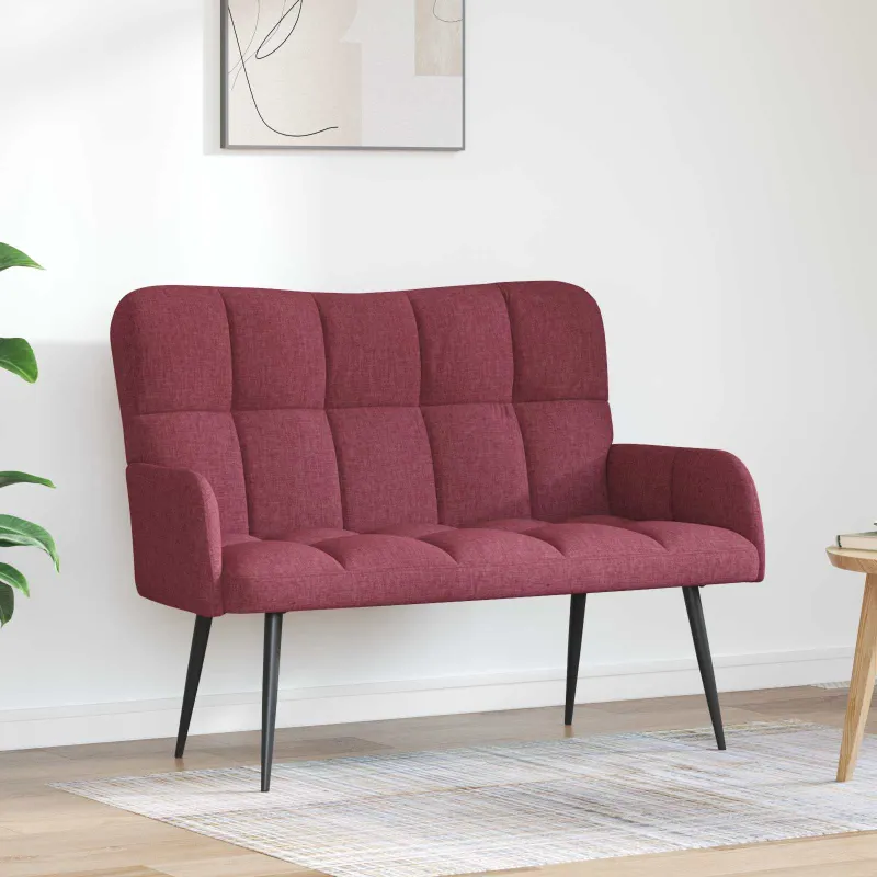 Dvitaškė sofa Vyno raudona 115 x 61 x 87 cm Audinys