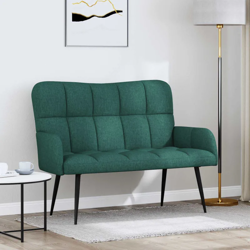 Dvitaškė sofa Tamsiai žalia 115 x 61 x 87 cm Audinys